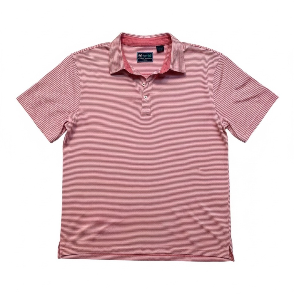 Charleston Threads Men’s Classic Red Striped Polo Shirt size XL